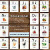 3 Farm ABC Poster Set, Printable Alphabet Signs