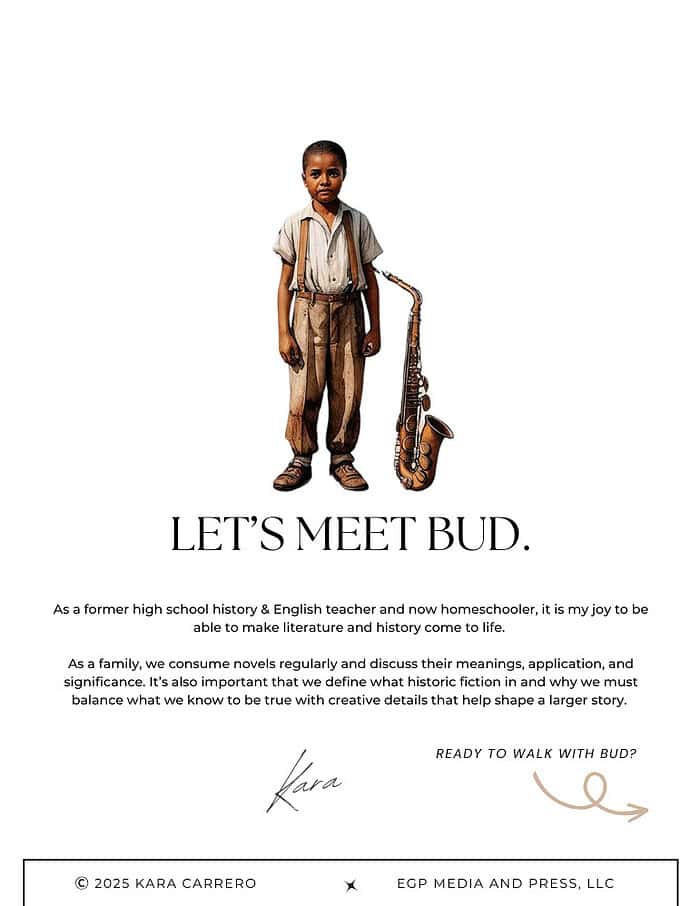 3-2.png Boy with vintage backpack and saxophone, reflecting homeschool history and literature themes.