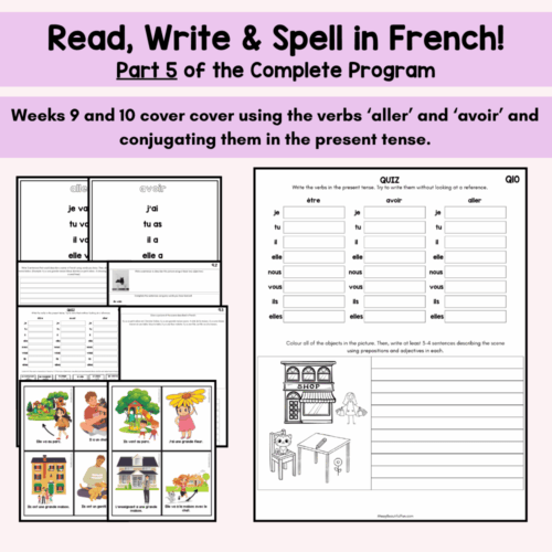 384 1. French verb conjugation worksheet for homeschool, covering 'aller' and 'avoir', with practice on present tense. Perfect for homeschooling language learners.