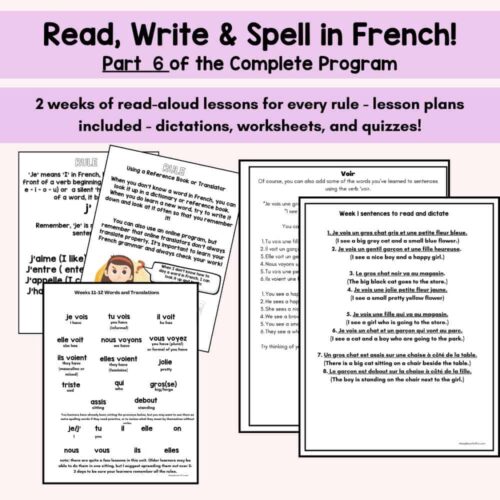 1. Homeschool French curriculum with read-aloud lessons, worksheets, quizzes, and practice for complete language learning at home.