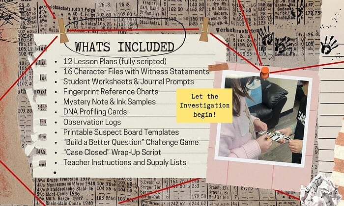 4 Jr. Detectives Forensic Science Co-op Class