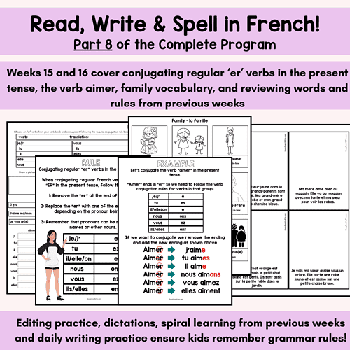 fsl French Writing Reading and Spelling Program for FSL Unit 8