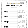 44 Coloring worksheet for early literacy skills with sight words and matching pictures for homeschooling and educational activities.