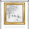8-1.png A black and white vintage scene of elegantly dressed people and a dog by the river, framed with ornate gold, perfect for homeschooling art history, historical lessons, and creative learning.