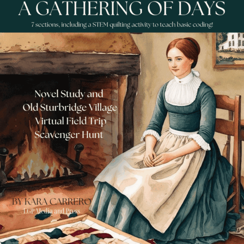 1. Vintage woman sewing by fireplace, homeschool resource, historical craft activity.