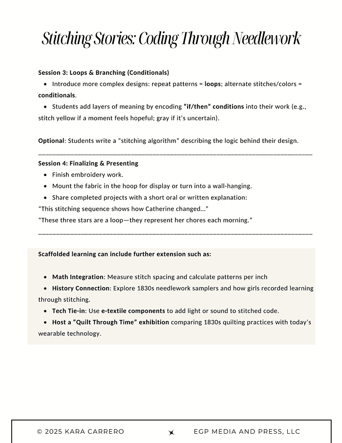 A-gathering-of-days-.zip-28.png Coding through needlework, embroidery lessons for homeschool, STEM projects, and hands-on quilting activities for homeschool families and aspiring crafters.