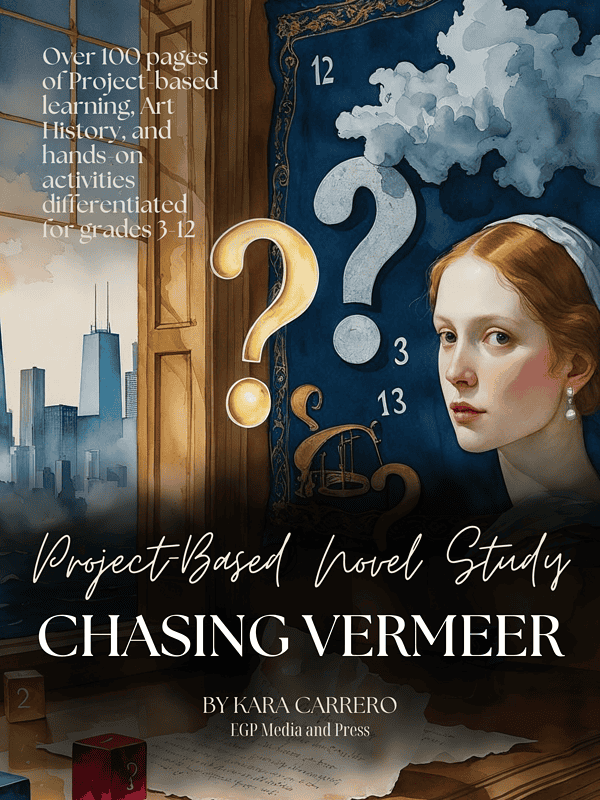 CHasing-Vermeer.png Chasing Vermeer project-based homeschool art and history study, focusing on critical thinking, hands-on activities, and engaging lessons for grades 3-12, inspired by the novel and famous artists.