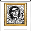 Expressionist-Art-3.png 1. Black and white abstract portrait of a distressed woman in a gold frame, suitable for homeschool art projects or educational resources.