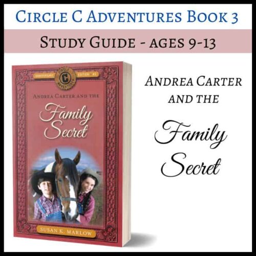 FS guide 1. Homeschool resource guide for ages 9-13 featuring "Andrea Carter and The Family Secret" by Susan K. Marlow, perfect for homeschool curriculum and family reading plans.