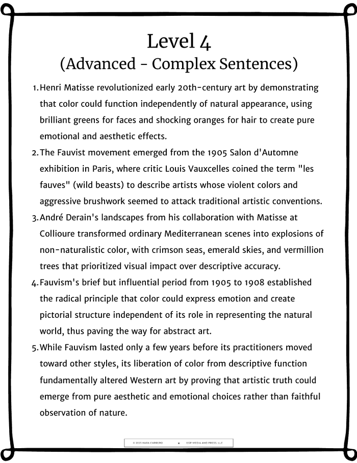 Fauvism-Art-2.png Colorful advanced level 4 homeschool curriculum worksheet on art history and techniques for homeschooling resources.