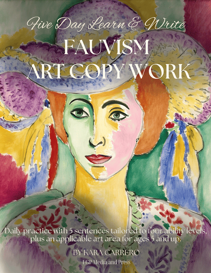 Fauvism-Art.png Colorful Fauvism art copy work for homeschool art curriculum, featuring a vibrant portrait of a woman in bold watercolor. Ideal for homeschooling art resources, lesson plans, and creative learning activities.