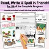 French Writing Curriculum French Writing Reading and Spelling Program for FSL Unit 4