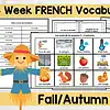 French fall vocabulary Colorful French vocabulary flashcards and worksheets for homeschool fall/autumn units, perfect for enriching language learning and engaging students in themed educational activities.