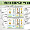 French summer words 1. French vocabulary unit includes phrases, tests, and dictations for 4 weeks of homeschool learning, perfect for language learners.