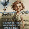 Homer-P-FIgg.png Bright animated illustration of a young boy with wild hair smiling in a rural setting with a hot air balloon, tents, and cannons, ideal for homeschool and literature resources.