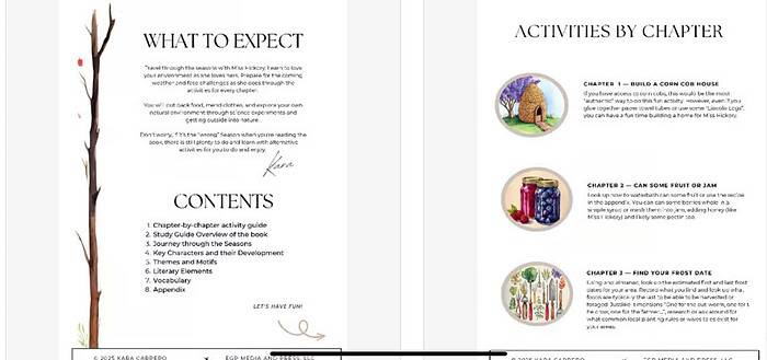 IMG_6955.jpeg 1. Printable homeschool activity guide covering seasons, themes, key characters, and literacy elements for homeschooling. Perfect for parents and educators.