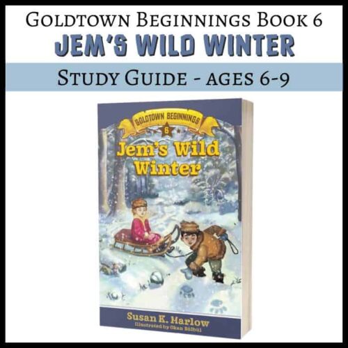 1. Homeschool resource guide for ages 6-9 featuring "Jem's Wild Winter" study book, perfect for homeschool curriculum planning, educational activities, and winter-themed learning.