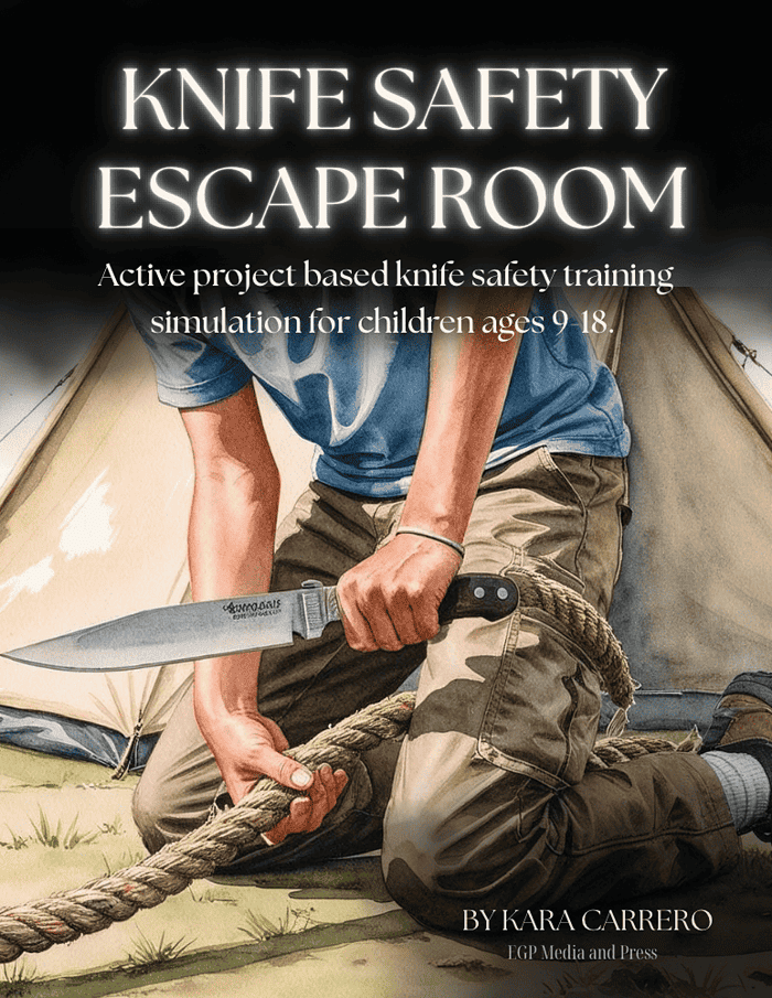 Knife-Safety-Escape-room-challenge-1.png Knife safety escape room activity for children ages 9-18, homeschool resource, active project-based knife safety training simulation.