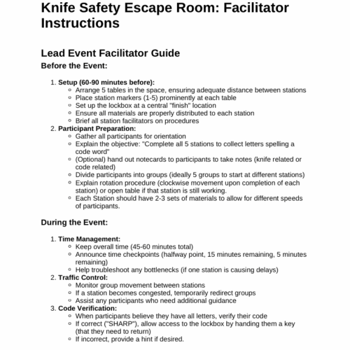 Knife Safety Escape Room activity for homeschool curriculum, emphasizing fun training for children on knife safety, teamwork, and problem-solving. Perfect for homeschooling parents seeking engaging educational resources.