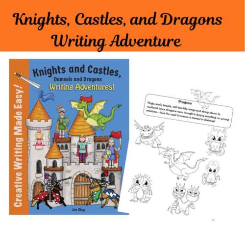 If your students love How to Train Your Dragon, they will love this writing curriculum! Filled with exciting medieval history and activities ALL WHILE learning to write. The student chooses a medieval character to become and writes a fictional story from that point of view. Will they be a knight or dragon trainer? A princess or royal baker? Your student chooses and the fun and learning begin! There are twelve bite-size lessons : 45- 60 minutes each to be used once or twice a week. You will love the self-guided easy step by sstep-by-steptep instructions. Students create characters, settings and plots along with learning how to use literary tools like similes and onomatopoeia. Filled with medieval fun like building a marshmallow catapult, baking a dragon cake, and learning the ancient game of Knucklebones! Boys and girls alike will love it! Perfect for hooking the beginning student or nurturing the advanced writer. The culmination is an illustrated story and Medieval Fair. Easily adapted for teaching multiple age levels at the same time. Great for incorporating history and art. So much fun that even the reluctant writer will dive into the writing pool!