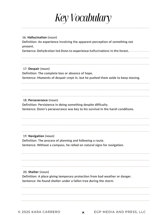 Lost-on-a-Mountain-in-Maine.zip-12.png A homeschool learning resource with key vocabulary words for homeschool education and homeschooling curriculum.