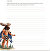 Lost-on-a-Mountain-in-Maine.zip-25.png Native American folklore illustration with a moose humanoid character, colorful feathers, and traditional attire for homeschool curriculum on Native folklore education.
