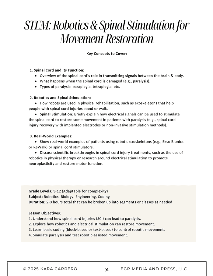 Pollyanna.zip-32.png Robotics spinal stimulation for movement restoration, homeschool STEM resources, physical therapy robotics, spinal cord injury rehab tools, engineered exoskeletons, motor recovery devices, educational STEM lesson plan.