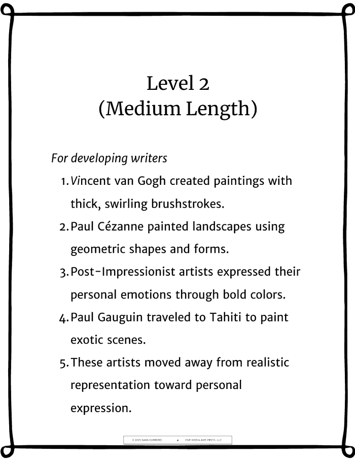Post-Impressionist-Art-2.png Colorful art inspiration for homeschool level 2, focusing on famous painters and expressive techniques to enhance creative writing and artistic skills in homeschool resources.