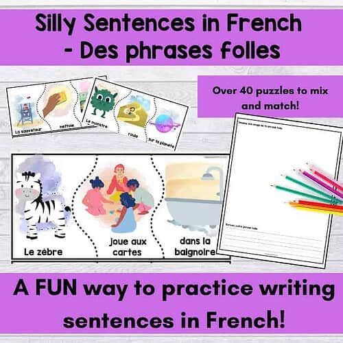 fsl french silly sentences Silly French Sentences! Des Phrases Folles! A FUN Way to Practice French!