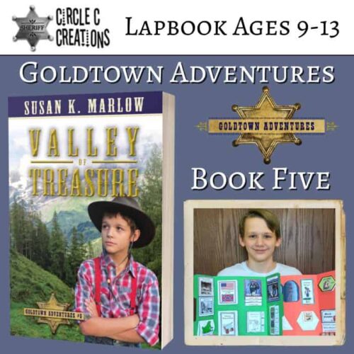 Valley of Treasure homeschool book cover with young boy in outdoor mountain scenery, perfect for homeschooling resources, adventure learning, and resourceful curriculum materials for ages 9-13.