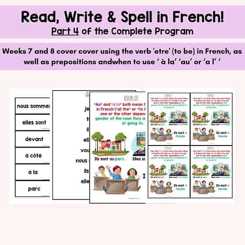 Writing in French for Kids Worksheets French Writing Reading and Spelling Program for FSL Unit 4
