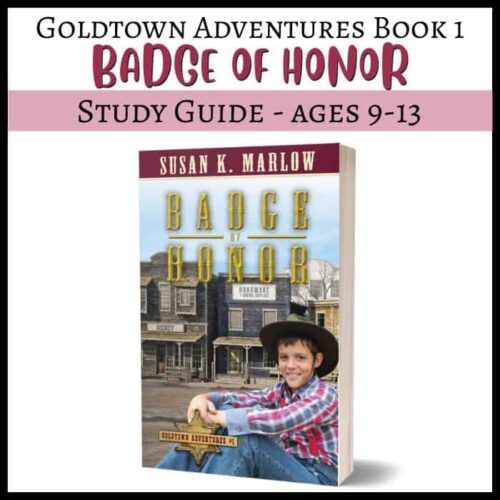 1. Homeschool study guide for ages 9-13 featuring Badge of Honor book, perfect for homeschooling curriculum and reinforcing history lessons.