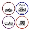 Horse-drawn wagons coloring activity for homeschool education, focusing on early transportation history, with printable worksheets and creative learning resources.