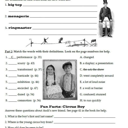 Big top circus vocabulary words for homeschool, free printable worksheets for kids, and educational resources for homeschooling families.