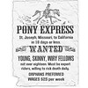 cod3 Adorable vintage Pony Express poster for homeschooling history projects, featuring early American postal service imagery, perfect for educational resources on 1800s American history and homeschooling activities.