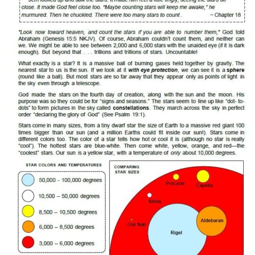 Bright educational image featuring stars, star sizes, colors, and temperatures from Homeschool Resource Co, designed for homeschooling science lessons and astronomy resources.