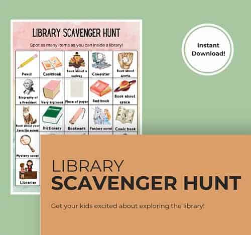 Library Scavenger Hunt, Printable Educational Activity (PDF Download)
