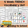 french school vocabulary 1. French vocabulary unit for homeschoolers, themes include school objects, classroom, time, and helpful phrases for early language learning. Perfect for homeschooling resources.