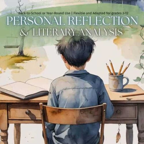 1. Back-to-school literary analysis book cover featuring a child reflecting, perfect for homeschool resources for grades 3-12.