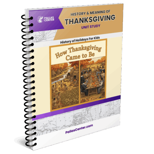 A detailed homeschool history unit study on the origin and significance of Thanksgiving, suitable for homeschooling families looking for educational resources on American holidays and history.