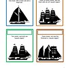 one3 One mast with a main sail and head sail, classic sailboat illustration for homeschool ocean studies.