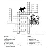 ot1 1. Vocabulary crossword puzzle for homeschool kids featuring words related to calves and farming themes.