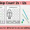 skip counting worksheets Skip count by 5s math worksheet, educational printable for homeschoolers, featuring engaging skip counting activities for early learners, includes 2 versions for different skill levels.