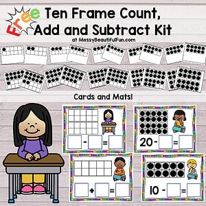 Free Ten Frame Addition and Subtraction Kit for Mental Math Practice