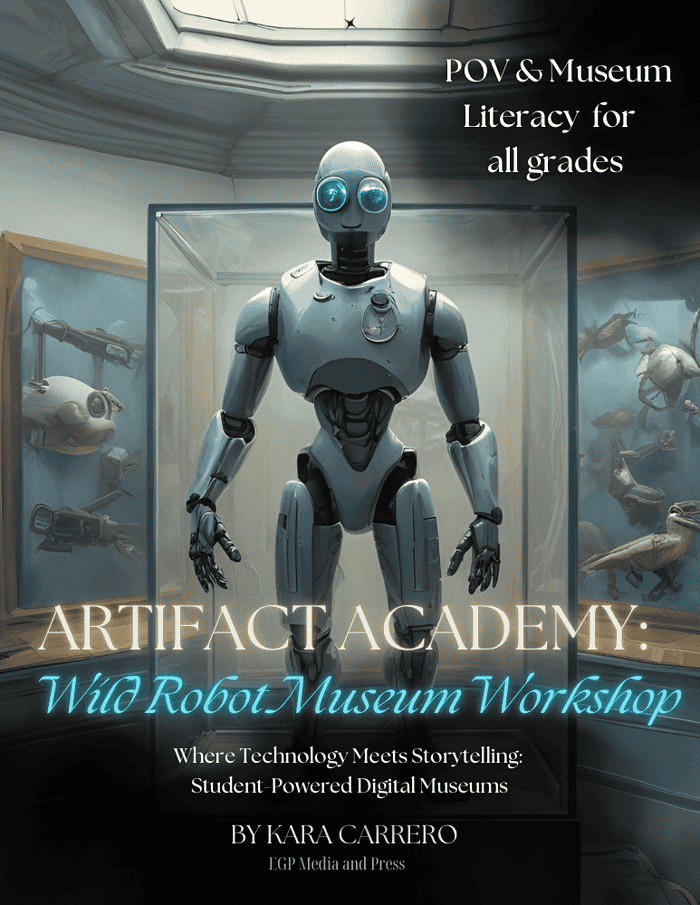 virtual-museum-curator-kit-the.pdf-1.png Robotic exhibit at a museum showcasing AI-powered robots, perfect for homeschool STEM learning and robotics education resources, engaging students in digital museum tours and robot artifacts.