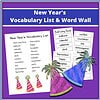 wy-232-a-1.jpg Auld Lang Syne vocabulary list and word wall for homeschooling, focusing on New Year’s celebration, holidays, and vocabulary building activities. Perfect for homeschool resources and educational tools.