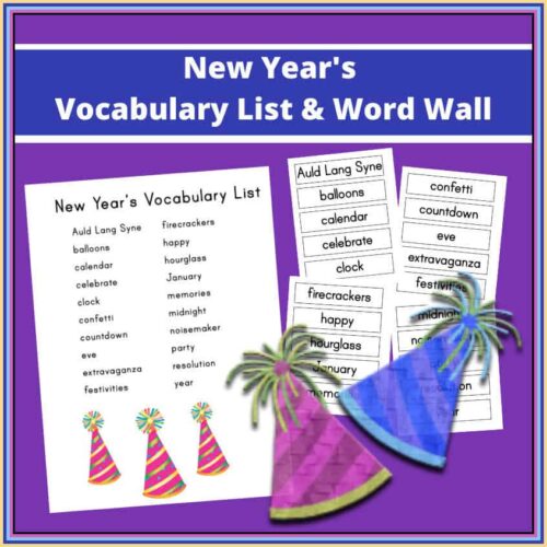 wy-232-a-1.jpg Auld Lang Syne vocabulary list and word wall for homeschooling, focusing on New Year’s celebration, holidays, and vocabulary building activities. Perfect for homeschool resources and educational tools.