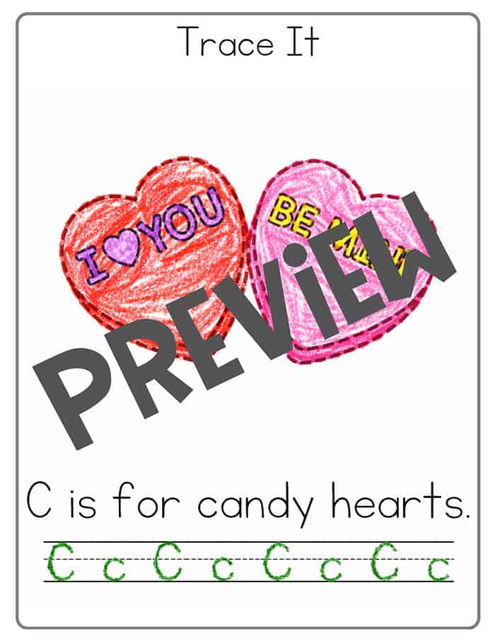 1 Valentine’s Day Alphabet Tracing Worksheets for Preschool