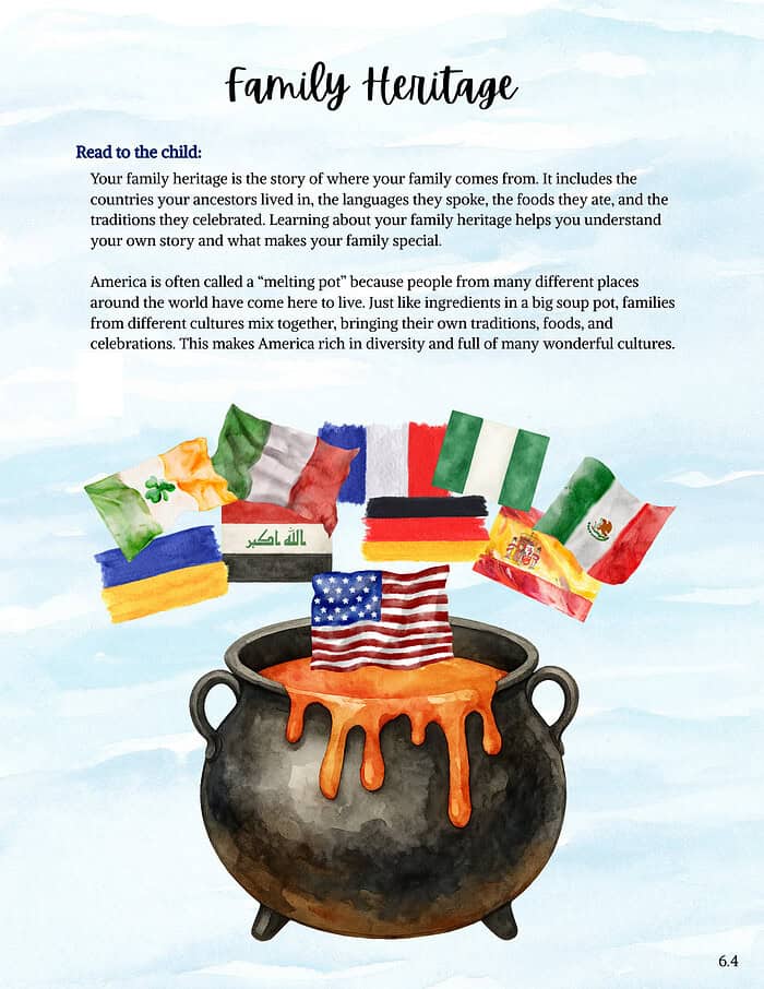 113 Colorful flags representing different countries in a melting pot, emphasizing multiculturalism and diversity in American families for homeschooling resources and educational activities.