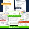 Table of Contents for Homeschool Resource Co's curriculum guide, with strategies, step-by-step instructions, helpful tips, self-assessments, and student toolbox for effective homeschooling.